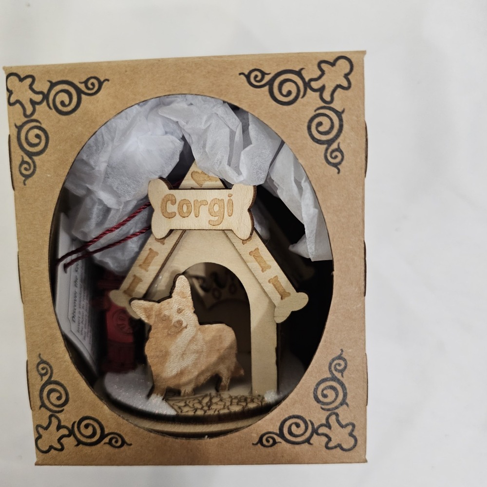 Wooden Corgi Ornament Ginger Cottages - Light Holder